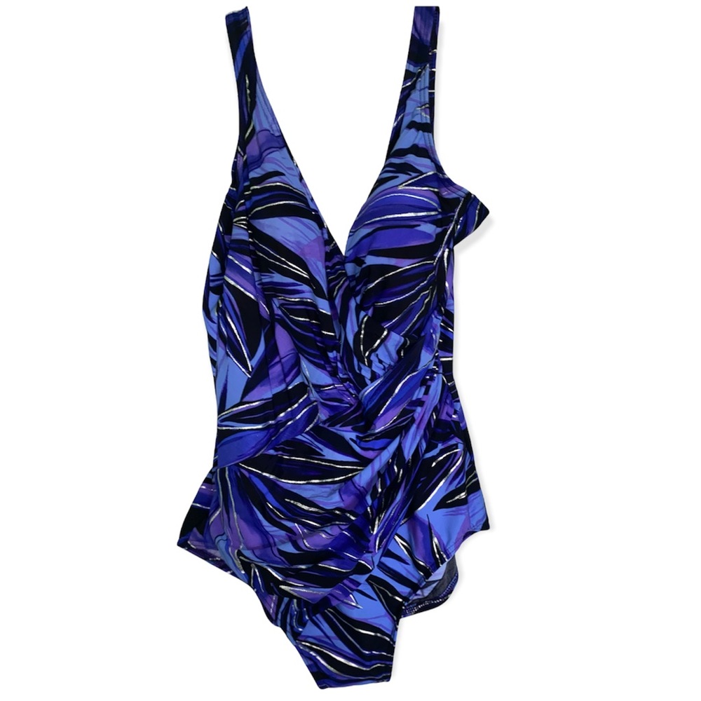 Miraclesuit Kirkland One Piece V-Neck purple Swimsuit
